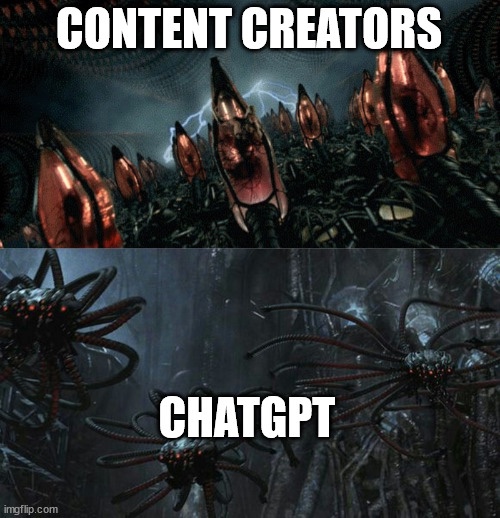 meme about content creators and ChatGPT